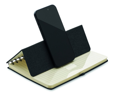 Logo trade promotional merchandise image of: A5 notebook with phone holder